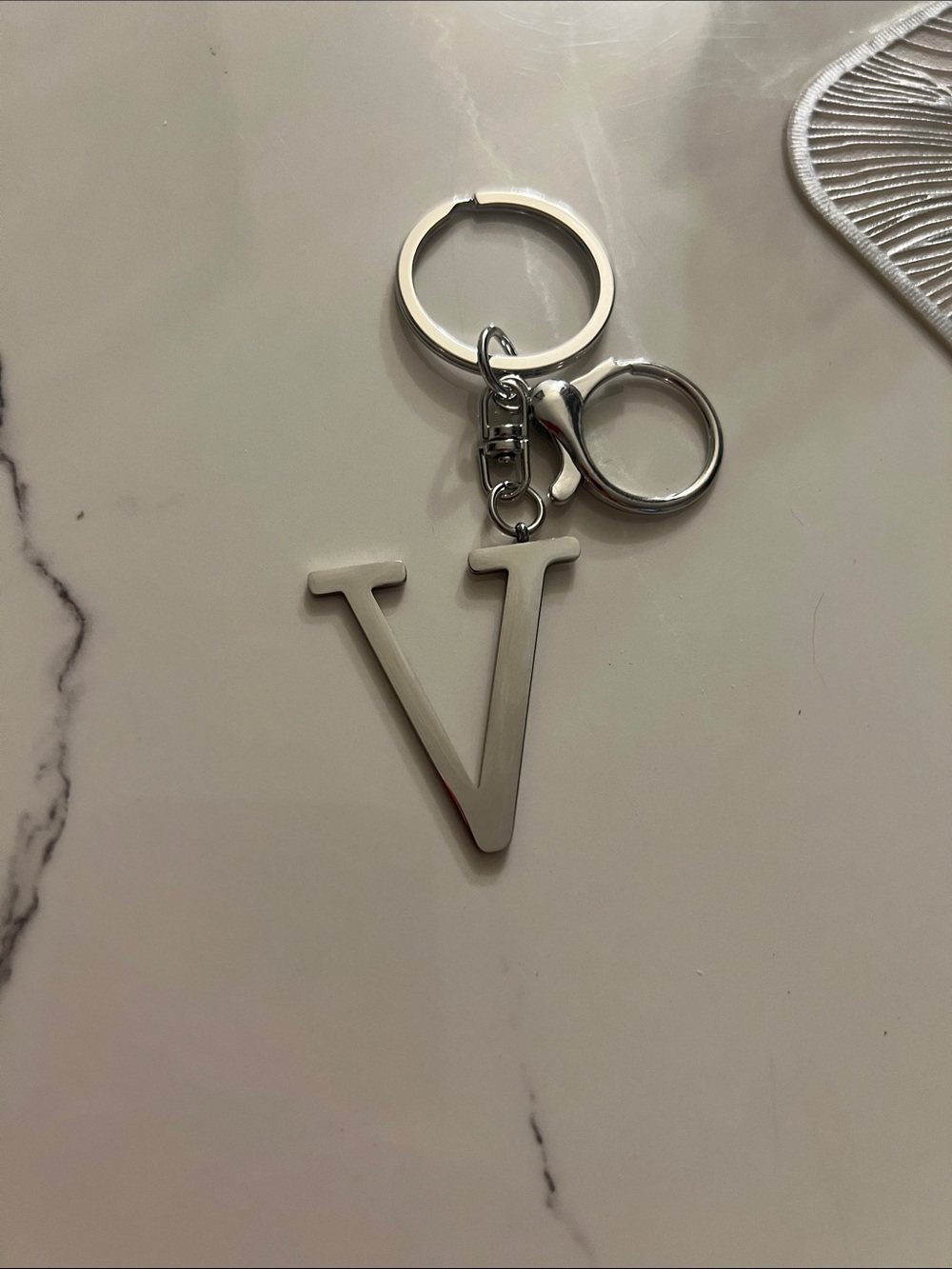 Silver Letters Keychain Charm - Women's Accessories - Picture 2 of 15